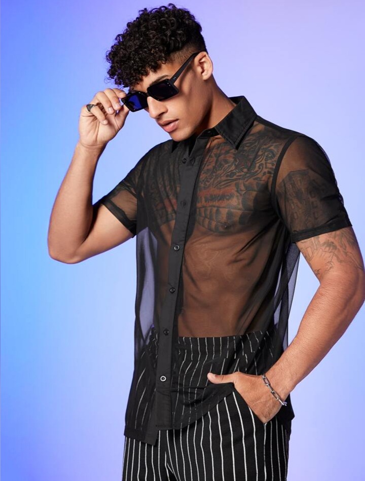 Men's Sheer Mesh Shirt
